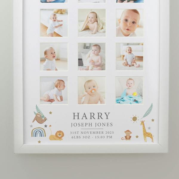 Personalised New Baby Multi Photo Frame - close-up detail