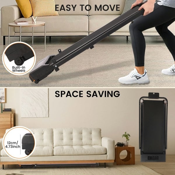 Leaper 2 in 1 Foldable Home Fitness Walking Running Treadmill With Handrail