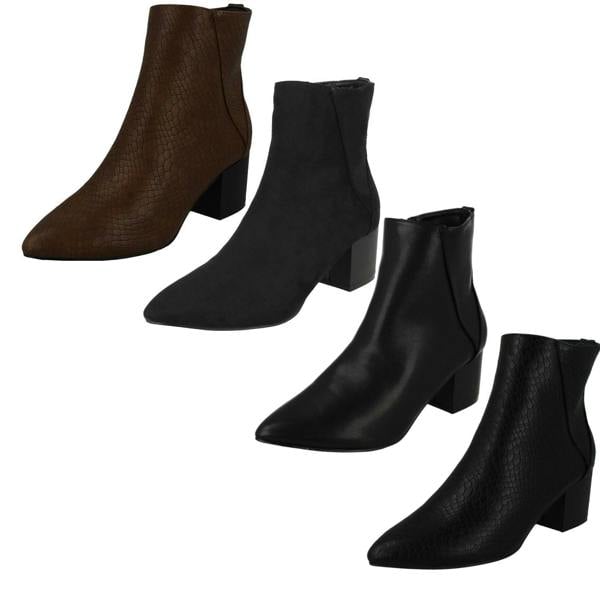 Spot On Ladies Spot On Block Heel Ankle Boot F51139