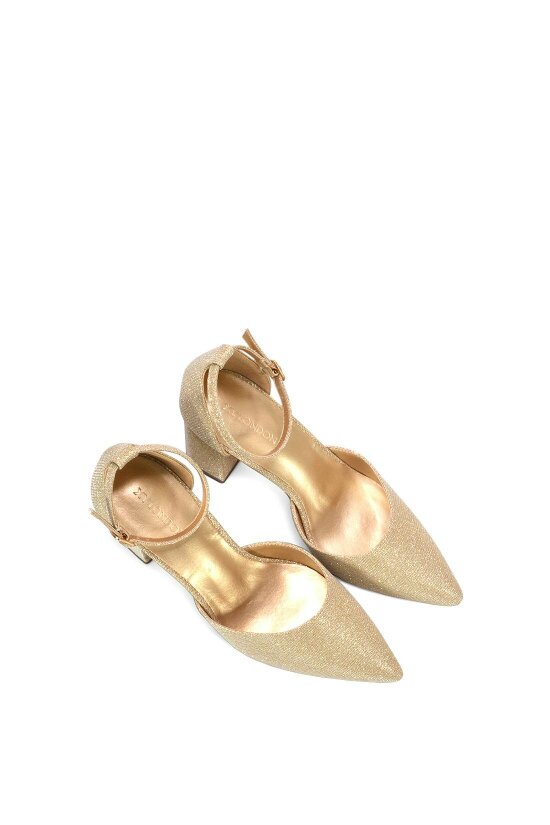 XY LONDON Ankle Strap Block Heel Court Shoes