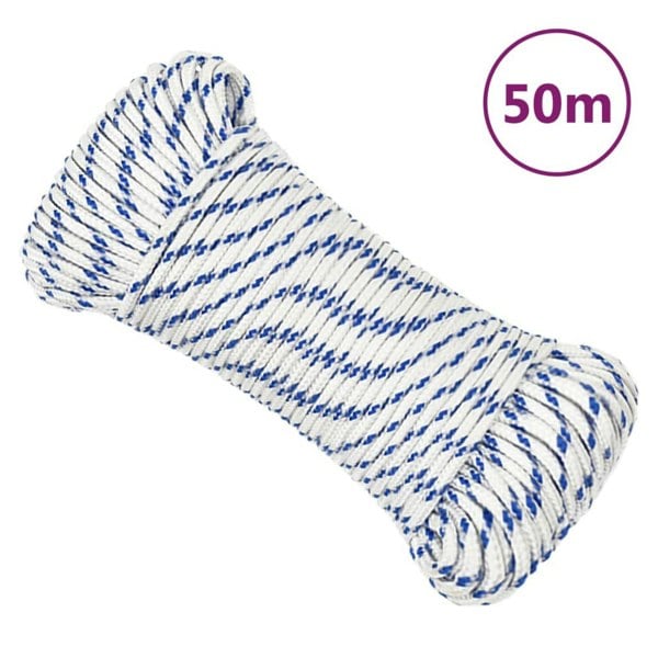 Berkfield Boat Rope White 4 mm 50 m Polypropylene