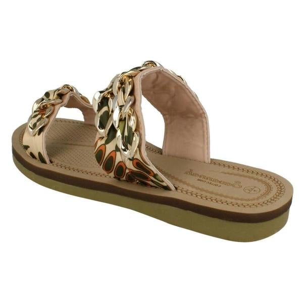Savannah Ladies Savannah Flat Double Braided Strap Sandals