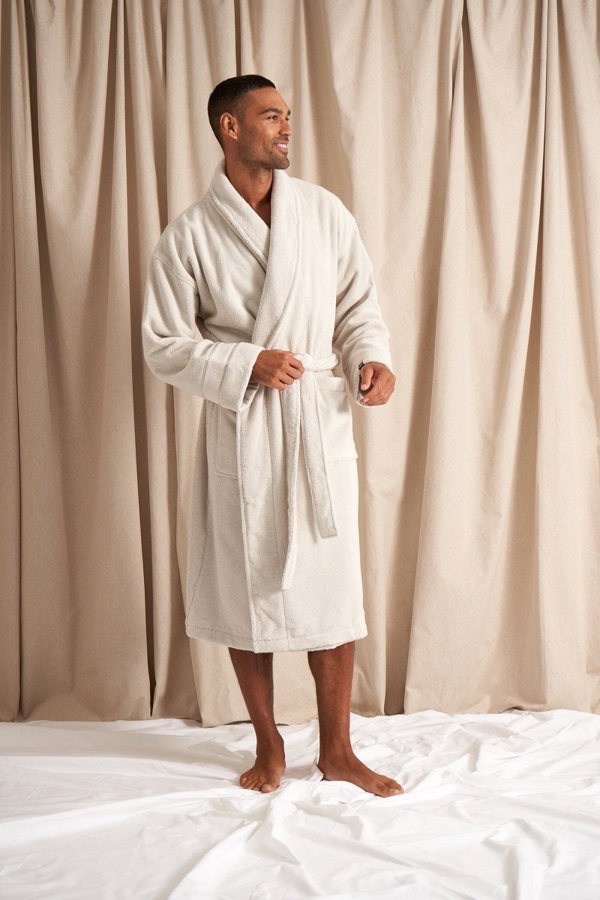 Bamboo Towelling Robe in Light GreyHomeware