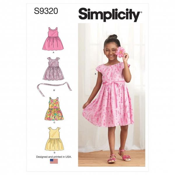 Simplicity Sewing Pattern 9320, Dresses for Kids, CDD (2-3-4-5) - Easy