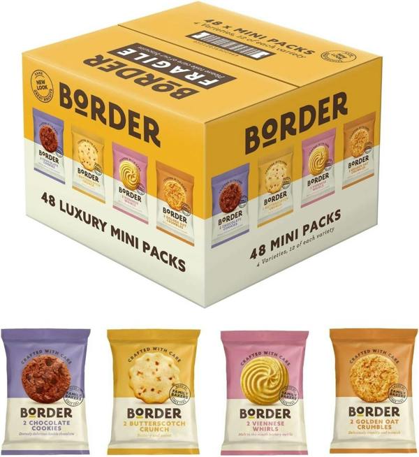 Border Biscuits 48 Multipack - Chocolate Cookies, Butterscotch Crunch, Viennese Whirls, Golden Oat Crumbles