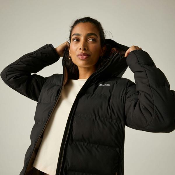 Regatta Womens/Ladies Altoro Longline Padded Jacket - Black/Mocha - 