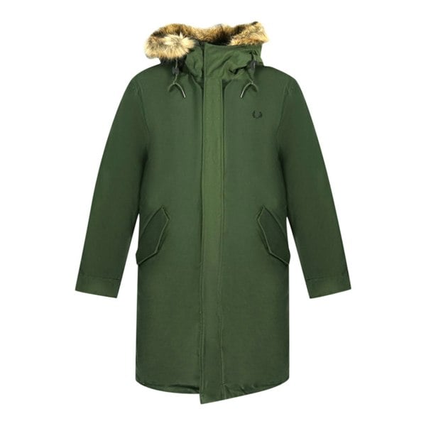 Fred Perry Green Hooded Parka Jacket - Nova Clothing
