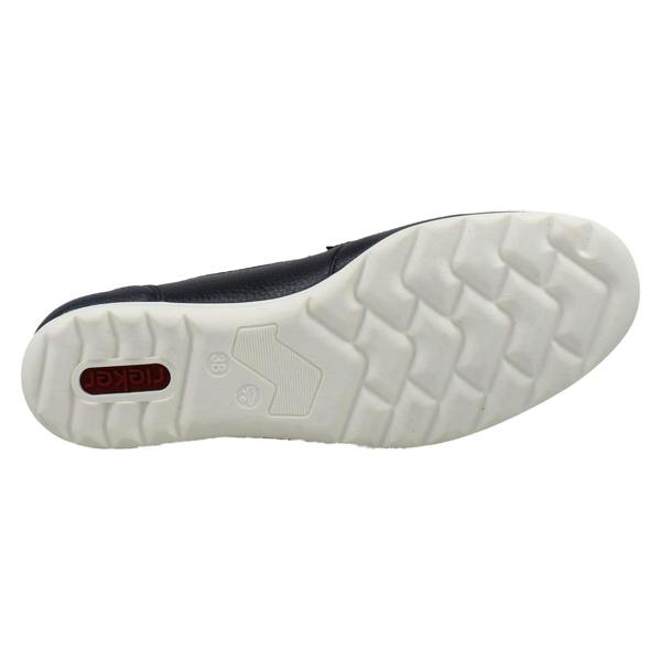 Rieker Womens Casual Flat Loafer Style Slip On Shoes With Chain Detailing L9355