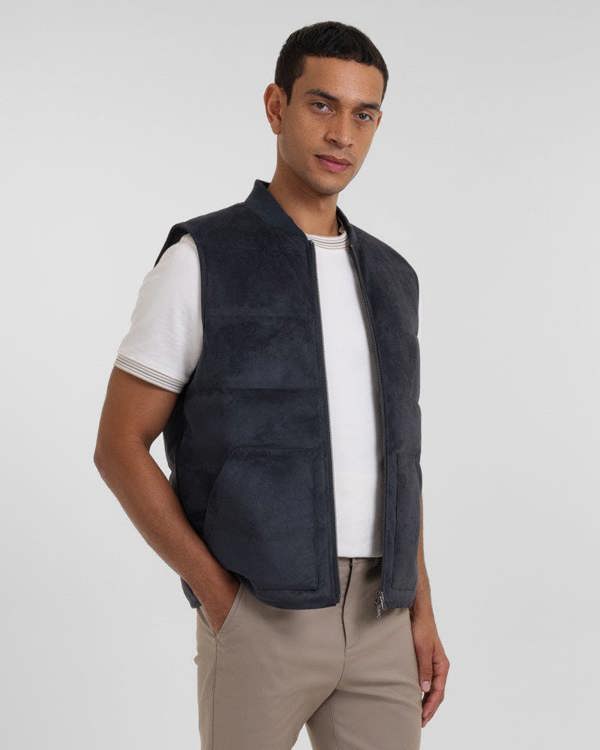 Steel & Jelly Gidea - Suede Look Puffer Gilet