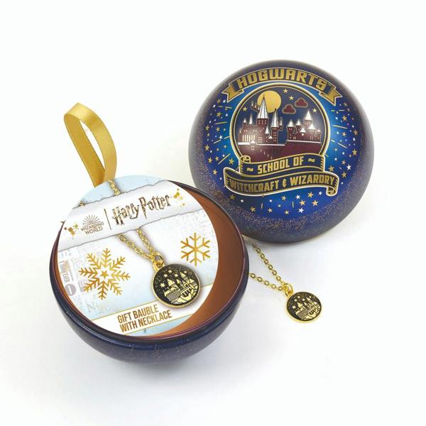 The Carat Shop Harry Potter School of Wizardry Gift Bauble with Hogwarts Necklace