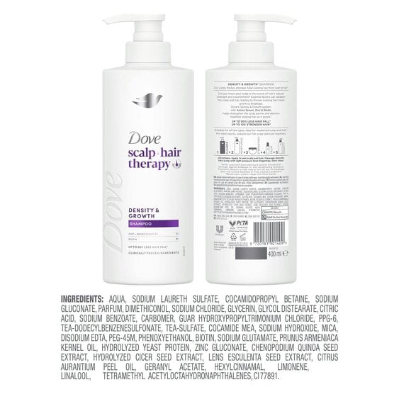Dove Scalp+ Hair Therapy Density & Growth Shampoo & Conditioner Duo 400ml, 6pk