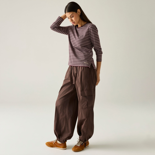 Regatta Womens Federica Stripe Long-Sleeved T-Shirt - Fig/Powder Lilac/Light Vanilla