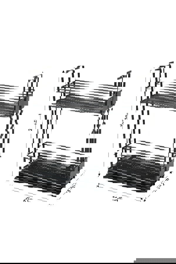 Living and Home 2-Tier&2-Row Metal Spice Rack Slide-Out Kitchen Storage Holder Shelf Cabinet Organizer