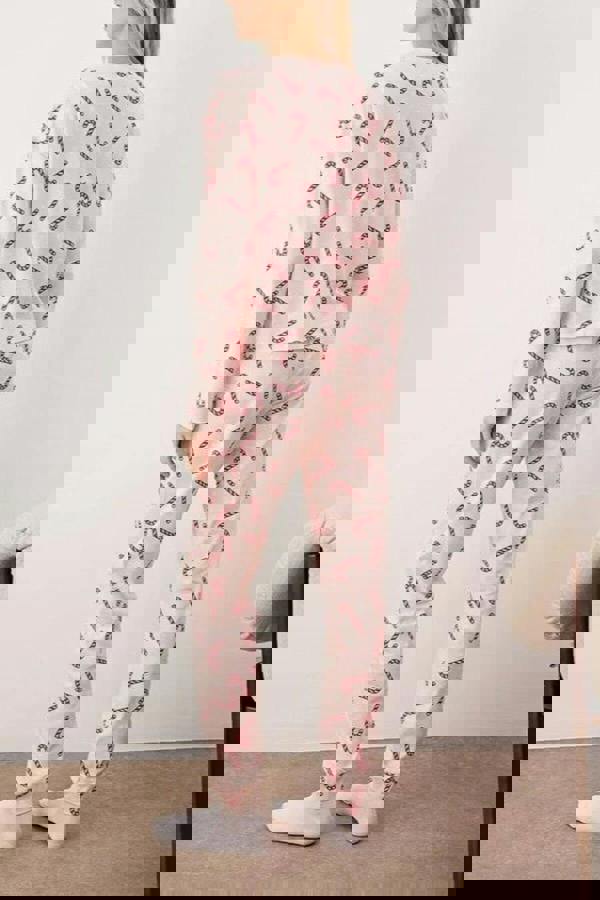 WOVCOR 2-Piece 100% Cotton Christmas Themed Knit Pajama Set