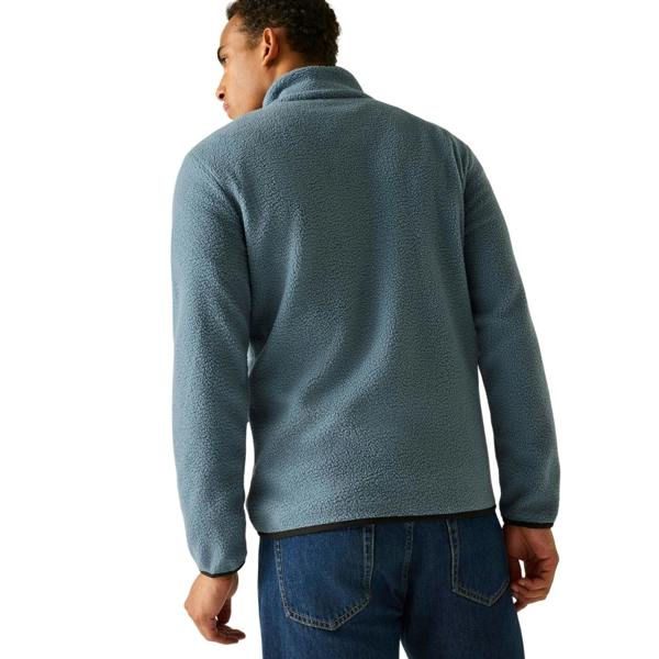 Regatta Mens Frankie Borg Quarter Zip Fleece Jacket - Grey Mirage/Black - 