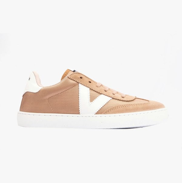 Victoria BERLIN SPLIT LEATHER & NYLON Womens Trainers Taupe