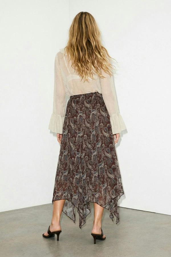 Asymmetric Chiffon Maxi Skirt