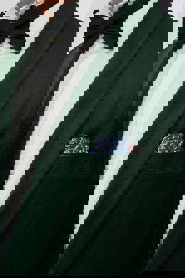 Harry Brown London Leo Velvet Tuxedo Dinner Jacket with Shawl Lapel Detail in Emerald Green