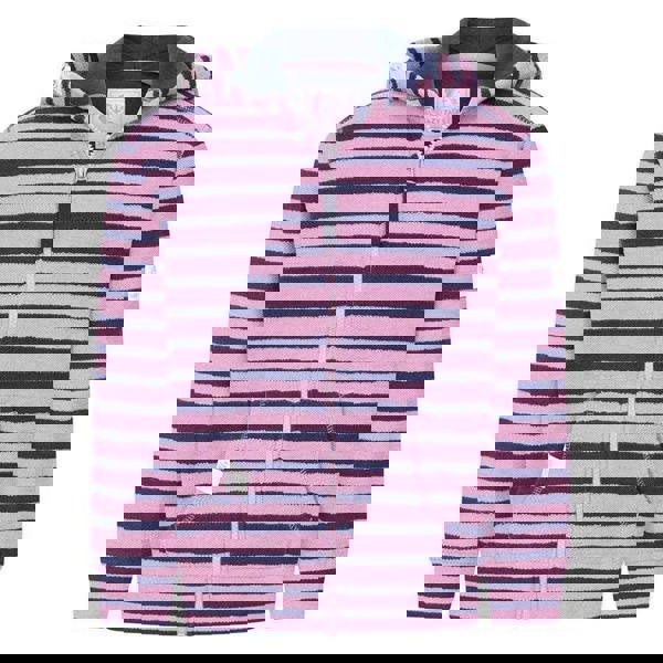 Lazy Jacks Girls Striped Textured Full Zip Hoodie - Lavender