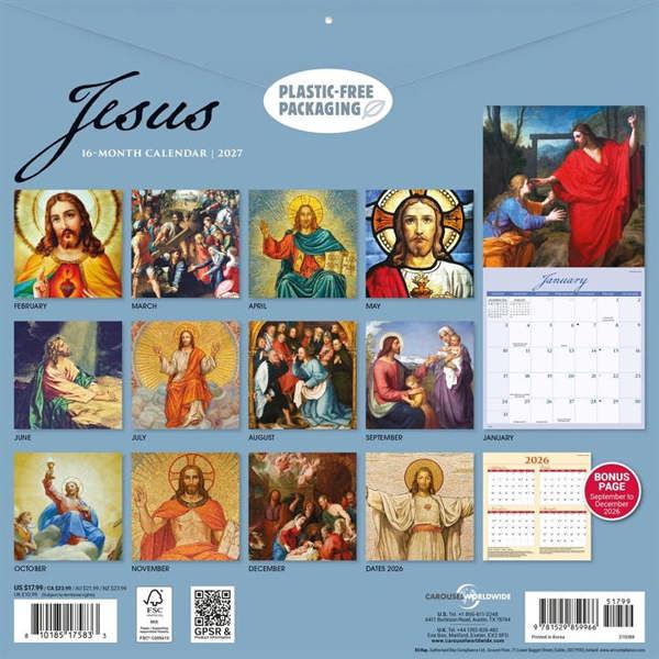 Religion Jesus Calendar 2027, Wall Calendars, Month To View, Lifestyle, Gift