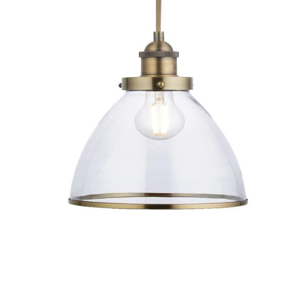 Pagazzi Lighting Brunswick Easy-Fit Antique Brass Pendant