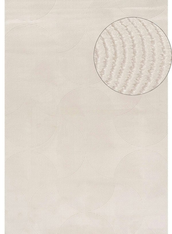 Living Room rug, cream colours, geometric, practicality in mind, the rug is anti-allergic.