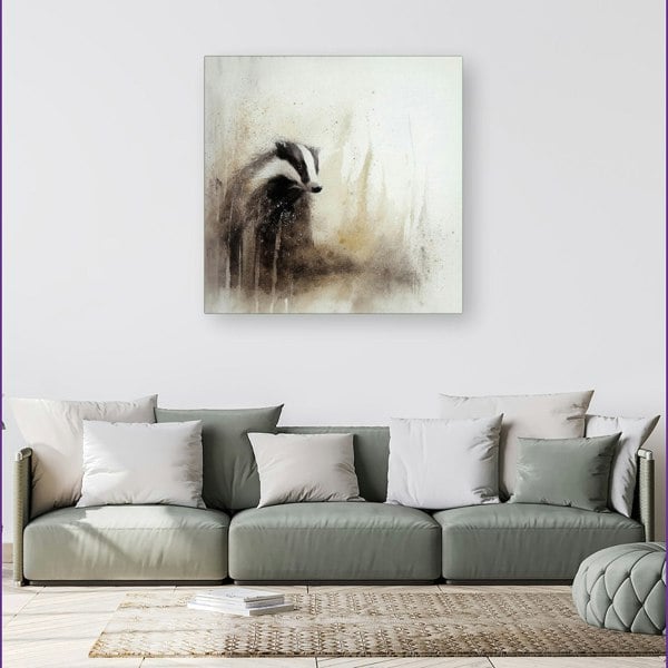 Warren Reed Badger Watercolour Canvas