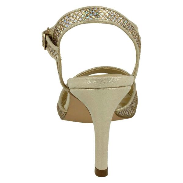 Anne Michelle Ladies Anne Michelle Glitter Peep Toe Heels F10467