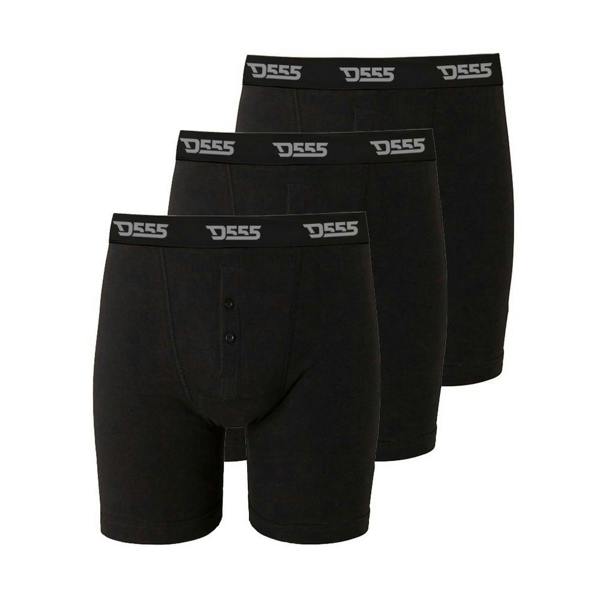 Duke Mens D555 Driver 2 Boxer Shorts (Pack Of 3) - Black - 