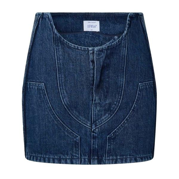 Off White Womens/Ladies Cargo Denim Mini Skirt - Blue - 