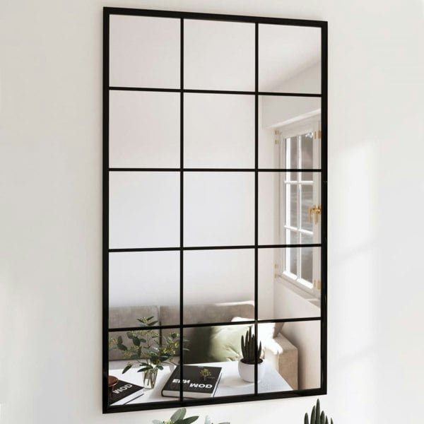 Berkfield Wall Mirrors 2 pcs Black 100x60 cm Metal