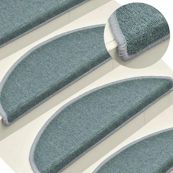 Berkfield Carpet Stair Treads 15 pcs Blue 65x24x4 cm