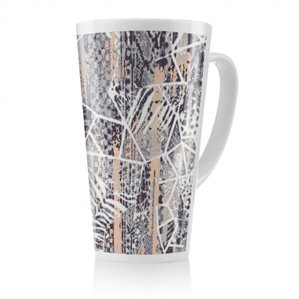 Benjamin Tate Design Grunged Print Latte Mug