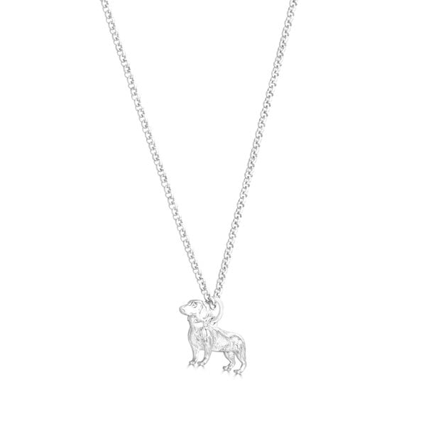 Dachshund Silver Necklace - Personalised - MYLEE London