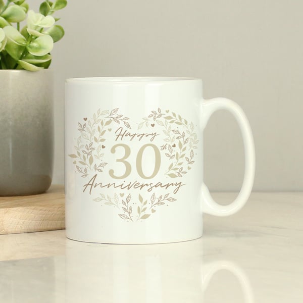 Personalised Memento Company Personalised 30th Pearl Wedding Anniversary Mug