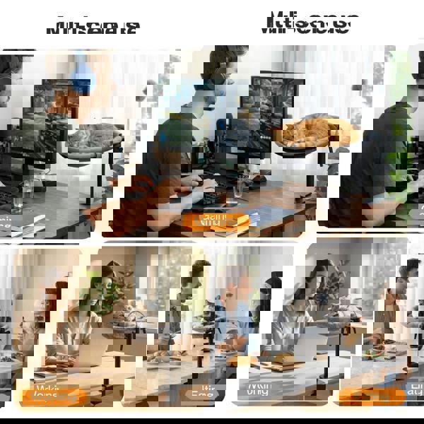 Skylos Cat Bed for Desk 360° Rotating Hammock Adjustable Height Plush Mesh Grey