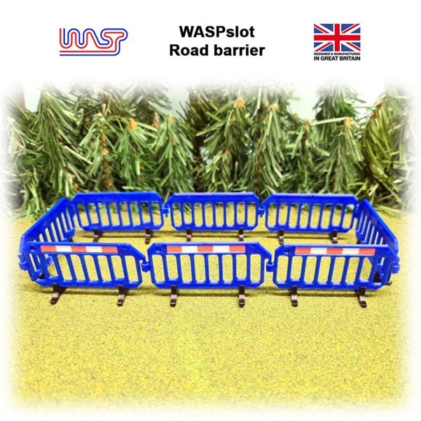 MCSlots Slot Car Trackside Scenery Blue Road Barriers x 8 1:32 Scale WASP