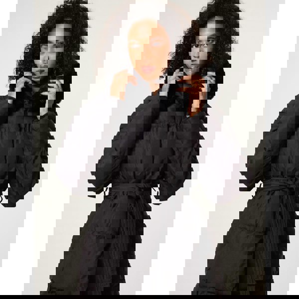 Blue Vanilla Faux Fur Hood Puffer Coat