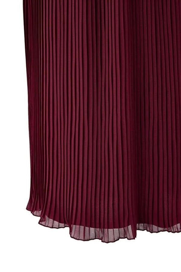 WOVCOR Pleated Belted Midi Woven Plus Size Dress