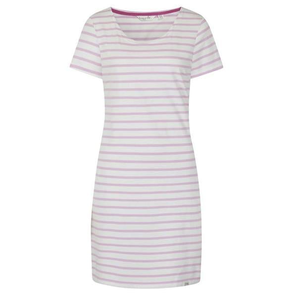 Lazy Jacks Women's Striped T-Shirt Dress - Chalk Pink