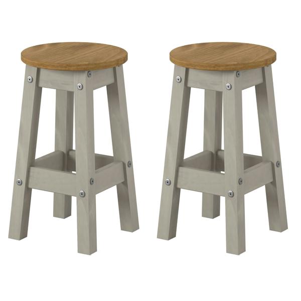 Core Products Pair of Corona Low Round Breakfast Stools, Set of 2