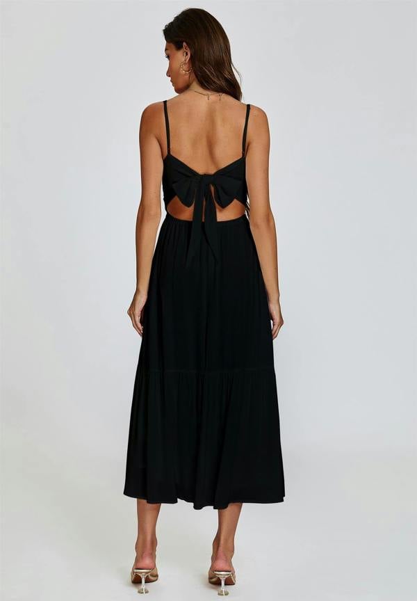 FS Collection Lace Top Maxi Dress In Black