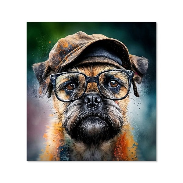 Warren Reed - Designer Border Terrier Dog Splashart Kitchen Splashback