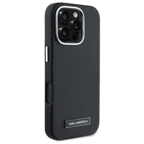Karl Lagerfeld FW Metal Plate Case with MagSafe for iPhone 16 Pro 6.3" Black - KLHMP16LPGMSRPK