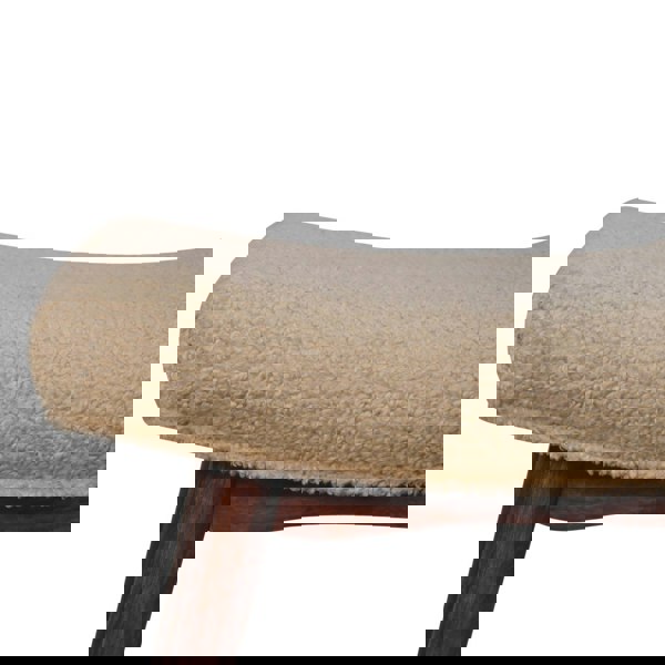 Artisan Furniture Honey Caramel Boucle Cream Curved Bench