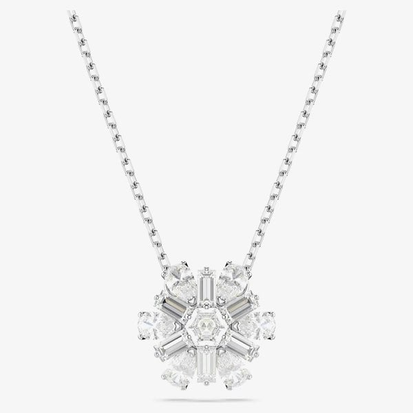 Swarovski Idyllia Rhodium Plated Crystal Snowflake Necklace 5691484
