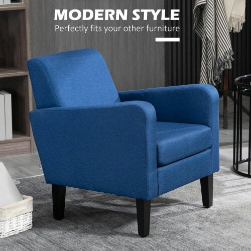 Wyld Haus Lita Ralo Set Of 2 Blue Modern Accent Chairs With Black Legs