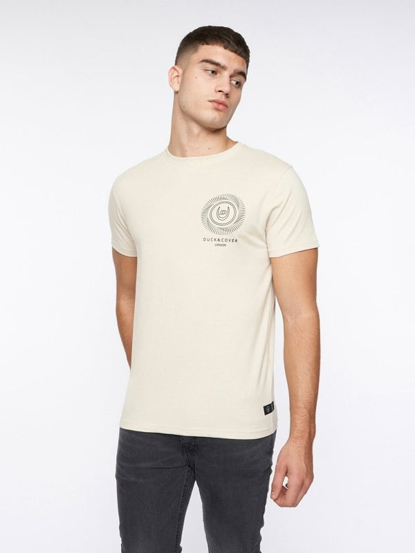 Duck and Cover Swirla T-Shirt Ecru