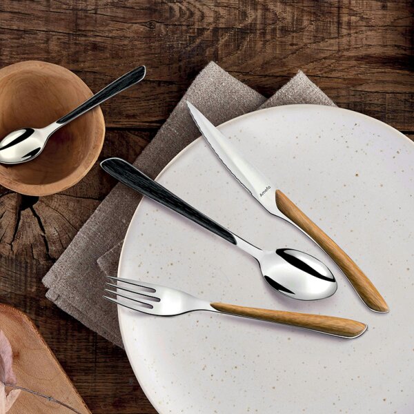 Amefa Eclat Nature Wood Effect Cutlery Set 24 Piece