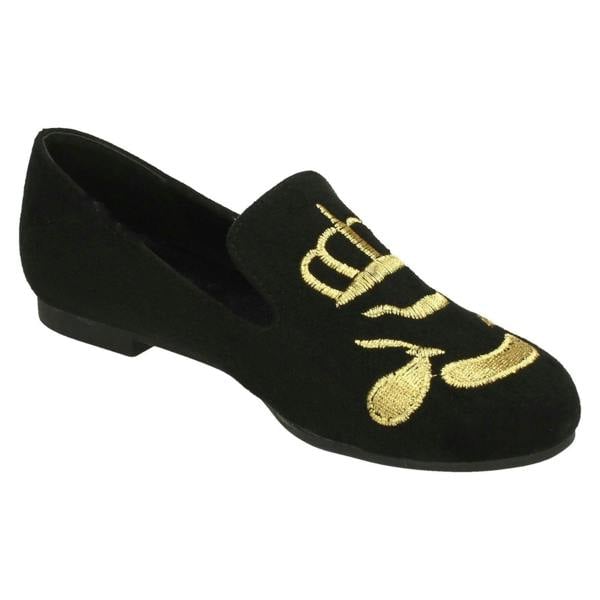 Spot On Ladies Spot On Flat Slipper Cut Ballerinas